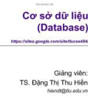 Bài giảng Cơ sở dữ liệu (Database): Chương 1 - TS. Đặng Thị Thu Hiền