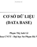 Bài giảng Cơ sở dữ liệu (Database) - Chương 1: Các khái niệm cơ bản về hệ cơ sở dữ liệu