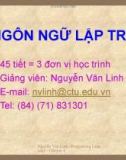 CHƯƠNG 1: MỞ ĐẦU NGÔN NGỮ LẬP TRÌNH