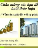 Báo cáo 'Vốn sản xuất đối với sự phát triển'