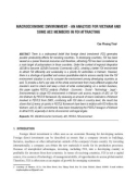 Macroeconomic environment - An analysis for Vietnam and some AEC members in FDI attracting