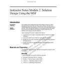 Instructor Notes Module 2: Solution - Design Using the MSF