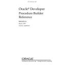 Oracle Developer Procedure Builder Reference