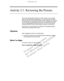 Activity 2.1: Reviewing the Process