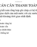 Bài giảng: Cán cân thanh toán