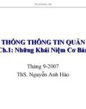 HỆ THỐNG THÔNG TIN QUẢN LÝ - CHƯƠNG 1 - NHỮNG KHÁI NIỆM CƠ BẢN