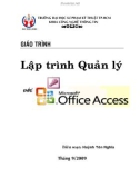 GIÁO TRÌNH LẬP TRÌNH QUẢN LÝ VỚI MICROSOFT OFFIC ACCESS - BÀI 1