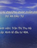 Các phuơng pháp thẩm định giá đầu tư