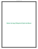 Hacker lợi dụng Wikipedia để phát tán Blaster