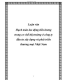 Luận văn Hạch toán lao động tiền lương trong cơ chế thị trường ở công ty đầu tư xây dựng và phát triển thương mại Nhật Nam