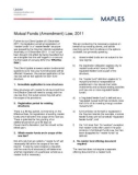 Mutual Funds (Amendment) Law, 2011