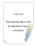 LUẬN VĂN: Một số giải pháp nâng cao hiệu quả nhập khẩu tại Công ty VINAGIMEX