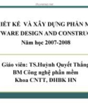 CÁCH THIẾT KẾ VÀ XÂY DỰNG PHẦN MỀM - Chương 1: Tổng hợp và phân tích các yêu cầu phần mềm