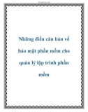 Những điều căn bản về bảo mật phần mềm cho quản lý lập trình phần mềm