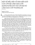 Báo cáo Một số biểu hiện về định kiến giới của cán bộ lãnh đạo cấp huyện đối với cán bộ nữ lãnh đạo cấp phường, xã 