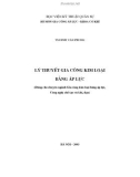 Lý thuyết gia công kim loại bằng áp lực - TS. Đinh Văn Phong