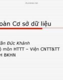 Bài giảng Mật mã và ứng dụng: An toàn cơ sở dữ liệu - Trần Đức Khánh