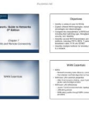 Lecture Network + Guide to Networks (5th edition) - Chapter 7: WANs and remote connectivity