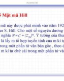 Bài giảng Lý thuyết mật mã và an toàn thông tin: Mật mã cổ điển - PGS.TS. Vũ Đình Hòa