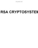 Bài giảng Lý thuyết mật mã và an toàn thông tin: RSA cryptosystem - PGS.TS. Vũ Đình Hòa