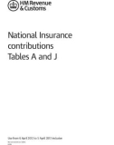 National Insurance contributions Tables A and J