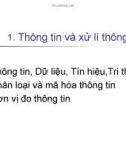 Bài giảng Thông tin và xử lí thông tin