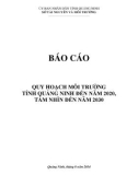 Báo cáo Quy hoạch môi trường tỉnh Quảng Ninh đến năm 2020, tầm nhìn đến năm 2030