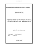 Tóm tắt luận án Tiến sĩ Kinh tế: Thúc đẩy xuất khẩu dịch vụ của Việt Nam khi là thành viên của Tổ chức Thương mại Thế giới (WTO)
