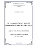 Luận án Tiến sĩ Kinh tế chính trị: Sự tham gia của Việt Nam vào di chuyển lao động nội khối ASEAN