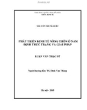 Luận văn Thạc sĩ Khoa học kinh tế: Phát triển kinh tế nông thôn ở Nam Định – Thực trạng và giải pháp