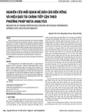 Nghiên cứu mối quan hệ báo cáo bền vững và hiệu quả tài chính tiếp cận theo phương pháp meta analysis