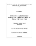 Luận văn Thạc sĩ Khoa học Thư viện: Xây dựng và phát triển nguồn lực thông tin điện tử ở Học viện Hậu cần