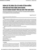 Đánh giá tác động của các nhân tố ảnh hưởng đến hiệu quả hoạt động kinh doanh tại các doanh nghiệp trên địa bàn tỉnh Nam Định