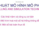 Bài giảng: Kỹ thuật Mô hình mô phỏng