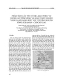 PHÂN TÍCH CÁC YẾU TỐ ĐỊA MẠO PHỤC VỤ ĐÁNH GIÁ TIỀM NĂNG VÀ KHAI THÁC NHANH VÀNG SA KHOÁNG KHU VỰC THƯỢNG NGUỒN SÔNG SEKAMAN - CHDCND LÀO