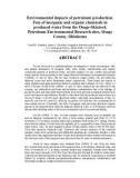 Environmental impacts of petroleum production: Fate of inorganic and organic chemicals in produced water from the Osage-Skiatook Petroleum Environmental Research sites, Osage County, Oklahoma