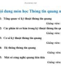 Nội dung môn học thông tin quang nâng cao - Phần 1