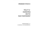 HANDBOOK FOR 2013 FACULTY of ENGINEERING AND THE BUIILT ENVIRONMENT