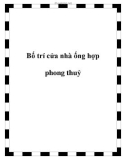 Bố trí cửa nhà ống hợp phong thuỷ