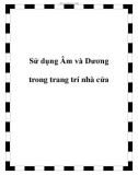 Sử dụng Âm và Dương trong trang trí nhà cửa