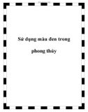 Sử dụng màu đen trong phong thủy