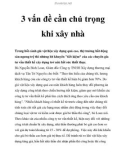 3 vấn đề cần chú trọng khi xây nhà