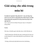 Giải nóng cho nhà trong mùa hè