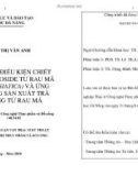 Luận văn: Nghiên cứu điều kiện chiết tách asiaticoside từ rau má (centella asiatica) và ứng dụng trong sản xuất trà chức năng từ rau má