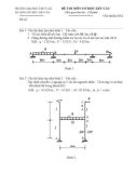 Đề thi môn cơ học kết cấu 1- Trường đại học Thủy Lợi - Đề số 1