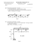Đề thi môn cơ học kết cấu 1 - Trường đại học Thủy Lợi - Đề số 8