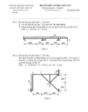 Đề thi môn cơ học kết cấu 1 - Trường đại học Thủy Lợi - Đề số 10