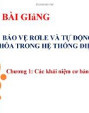 Bài giảng Bảo vệ Rơ le và tự động hóa trong hệ thống điện: Chương 1 - Đặng Tuấn Khanh