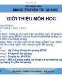 Bài giảng Mạng truyền tải quang: Chương 1