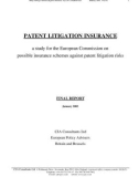 PATENT LITIGATION INSURANCE: a study for the European Commission on possible insurance schemes against patent litigation risks